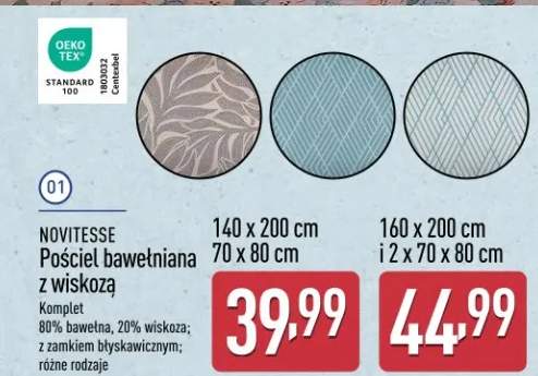 Pościel poscwełniana z wiskozą 140 x 200 cm 70 x 80 cm