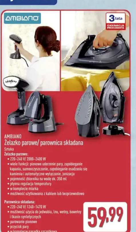 Żelazko parowe/ parownica składana