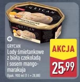 Lody śmietankowe z białą czekoladą i sosem mango-marakuja