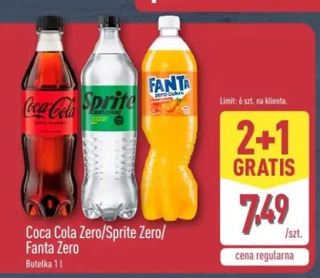 Napój Coca Cola Zero/Sprite Zero/Fanta Zero