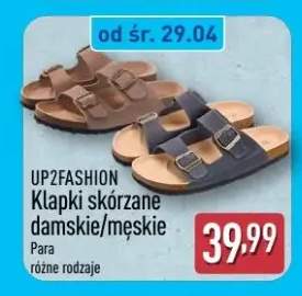 Klapki skórzane damskie UP2FASHION