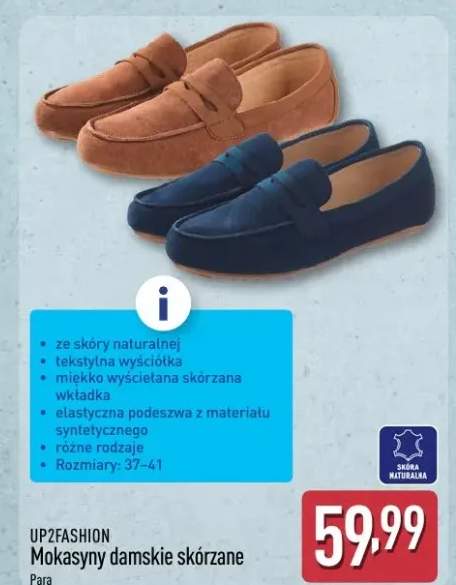 Mokasyny damskie skórzane UP2FASHION