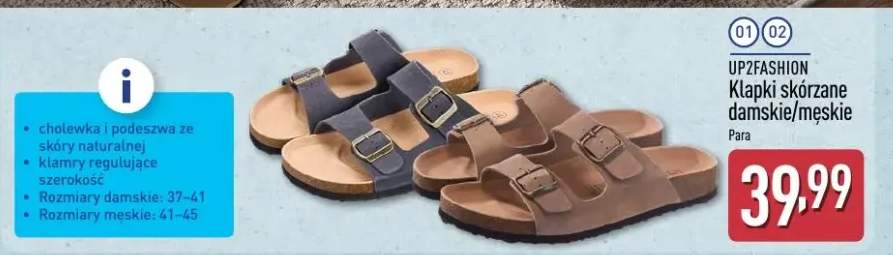 Klapki skórzane damskie UP2FASHION