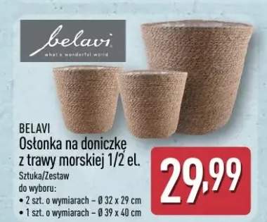 Osłona na doniczkę z trawy morskiej Belavi 1szt. Ø39x40cm