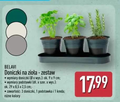 Doniczki na zioła zestaw Belavi
