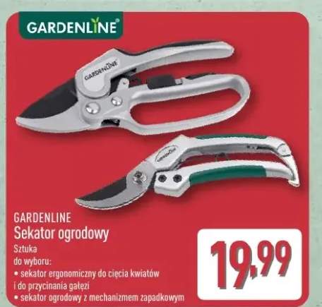 Sekator ogrodowy ergonomiczny do cięcia kwiatów i przycinania gałęzi Gardenline