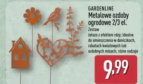 Metalowe ozdoby ogrodowe 2/3 el. Gardenline