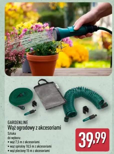Wąż ogrodowy pleciony z akcesoriami Gardenline 15m
