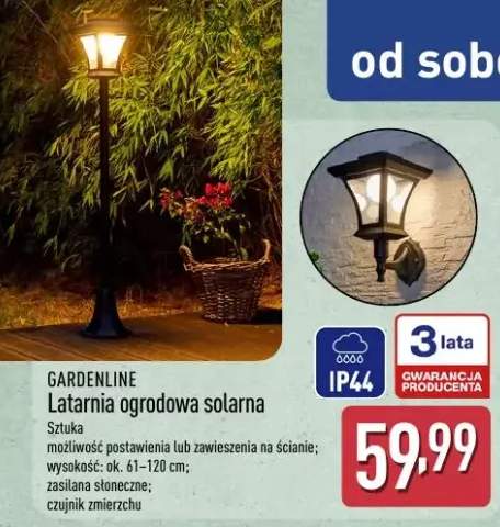 Latarnia ogrodowa solarna Gardenline
