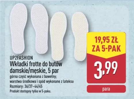 Wkładki frotte do butów męskie UP2FASHION