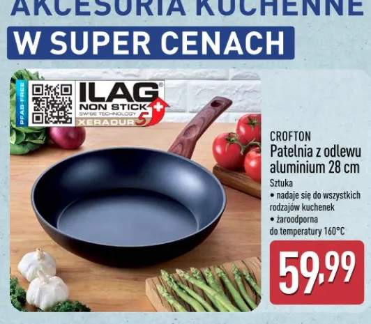 Patelnia z odlewu aluminium 28cm Crofton