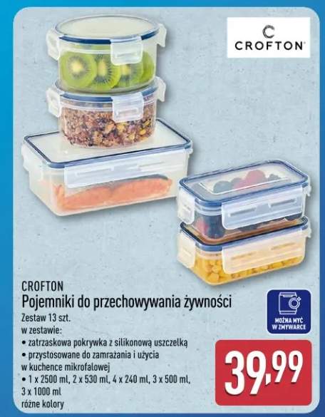 Pojemniki do przechowywania żywności Crofton zestaw 13szt.