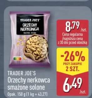 Orzechy nerkowca smażone solone Trader Joe's