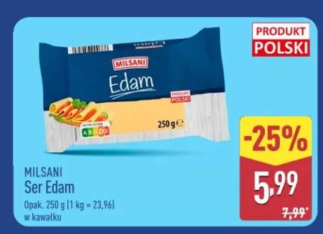 Ser Edam w kawałku Milsani