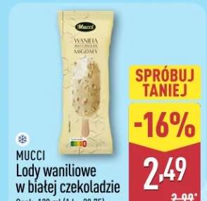Lody Mucci waniliowe w białej czekoladzie