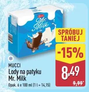 Lody Mucci na patyku Mr. Milk