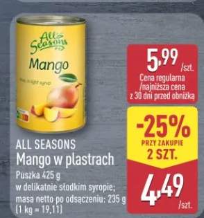 Mango w plastrach All Seasons