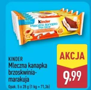Mleczna kanapka Kinder brzoskwinia-marakuja