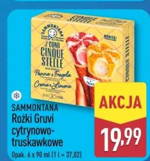Lody rożki Sammontana Gruvi cytrynowo-truskawkowe