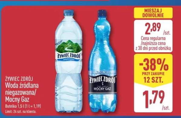 Woda źródlana Mocny Gaz Żywiec Zdrój