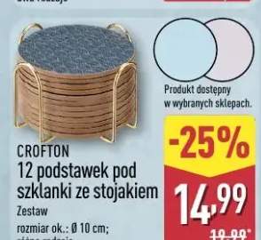 12 podstawek pod szklanki ze stojakiem Crofton
