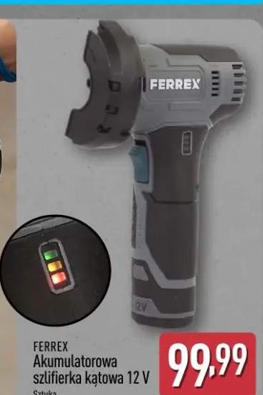 Akumulatorowa szlifierka kątowa Ferrex 12V