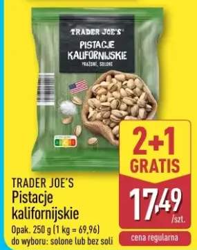 Pistacje kalifornijske prażone bez soli Trader Joe's