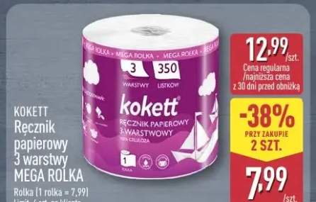Ręcznik papierowy 3-warstwowy Mega Rolka Kokett