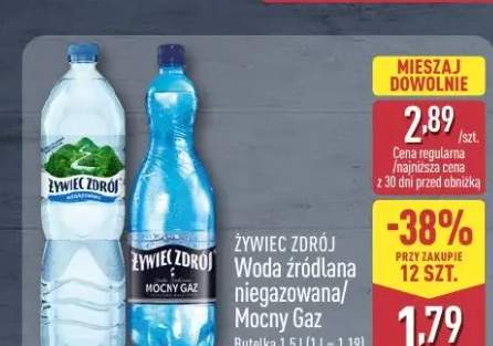 Woda źródlana Mocny Gaz Żywiec Zdrój