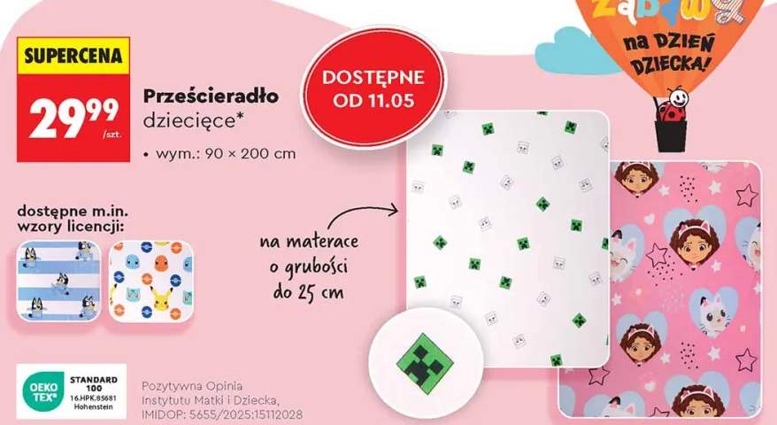 prześcieradło dziecięce