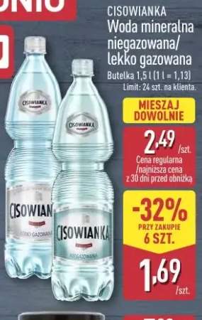 Woda mineralna lekko gazowana CISOWIANKA