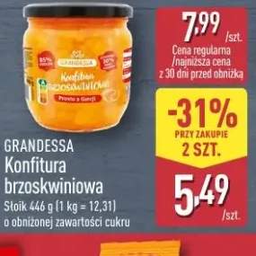 Konfitura brzoskwiniowa o obniżonej zawartości cukru GRANDESSA