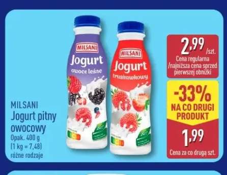 Jogurt pitny owocowy truskawkowy Milsani