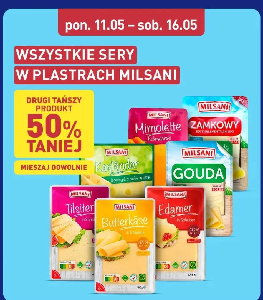 Ser w plastrach Tilsiter Milsani
