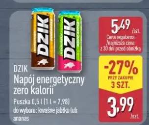 Napój energetyczny zero kalorii DZIK kwaśne jabłko