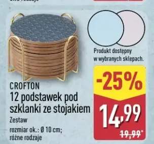 12 podstawek pod szklanki ze stojakiem CROFTON