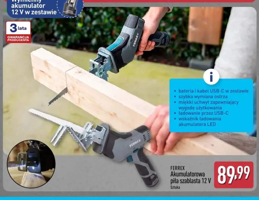 Akumulatorowa piła szablasta 12V FERREX