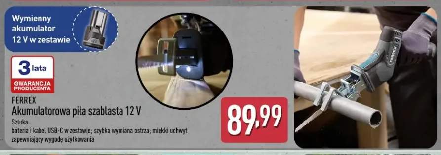 Akumulatorowa piła szablasta 12V FERREX