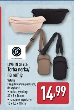 Torba na ramię LIVE IN STYLE 10x4,5x18cm