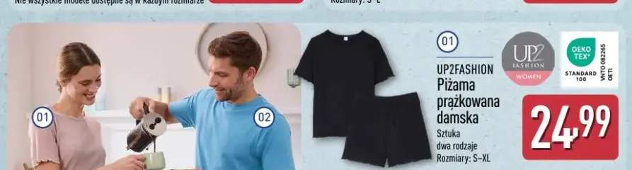 Piżama prążkowana damska UP2FASHION