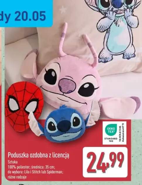 Poduszka ozdobna z licencją Lilo i Stitch 35cm