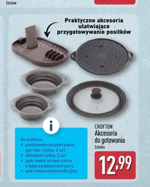 Akcesoria do gotowania CROFTON podstawka na pokrywkę garnka i łyżkę 2-pak