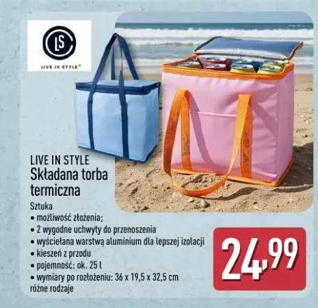 Składana torba termiczna LIVE IN STYLE 25l