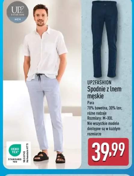 Spodnie z lnem męskie UP2FASHION