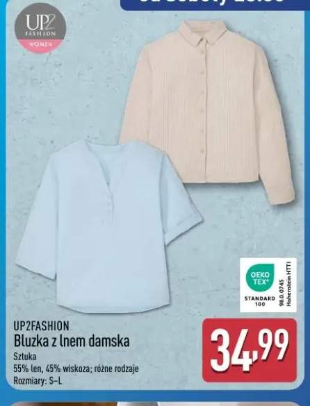 Bluzka z lnem damska UP2FASHION