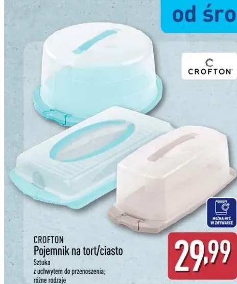 Pojemnik na tort Crofton z uchwytem do przenoszenia