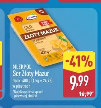 Ser Złoty Mazur w plastrach Mlekpol
