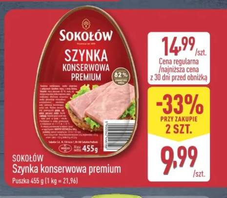 Szynka konserwowa premium Sokołów
