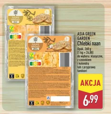 Chlebki naan ASIA GREEN GARDEN z czosnkiem i kolendrą