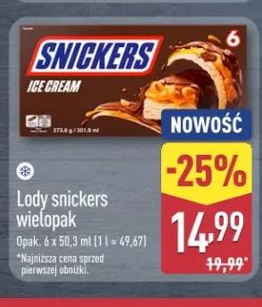 Lody Snickers wielopak 6-pak 50,3ml